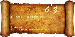Okosi Zoltán névjegykártya